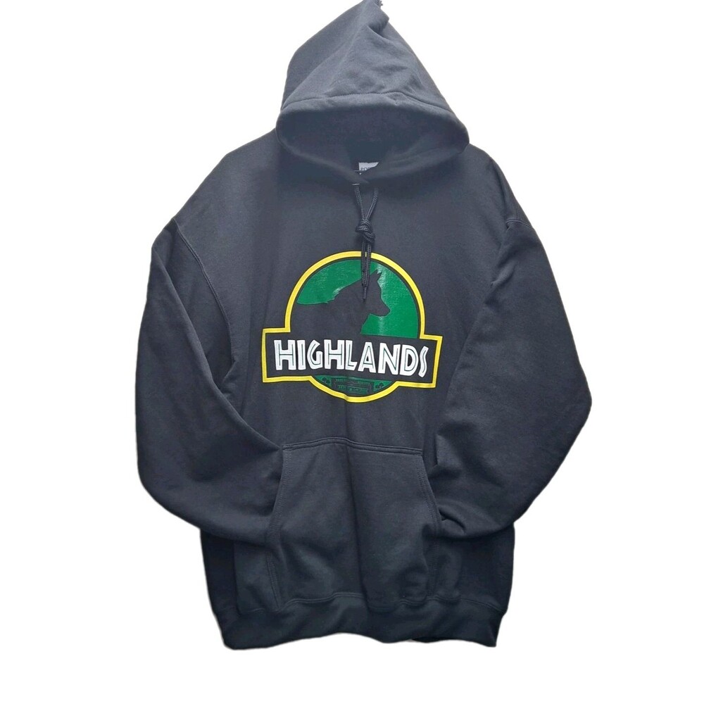 Port & Company Essential Fleece Black Pullover Hooded XL Sweatshirt GraphicPrint - Picture 2 of 8